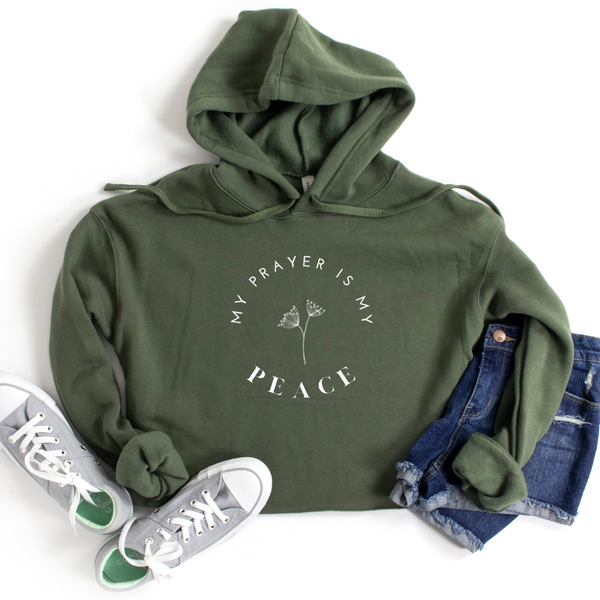 My Prayer is My Peace - Minimalist Adult Cropped Hoodie