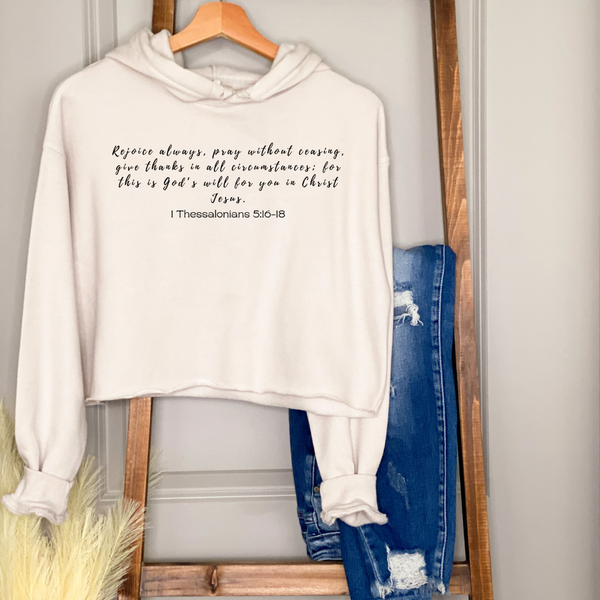 Pray Without Ceasing - Minimalist Adult Cropped Hoodie