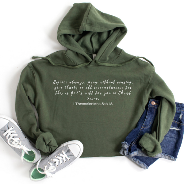 Pray Without Ceasing - Minimalist Adult Cropped Hoodie